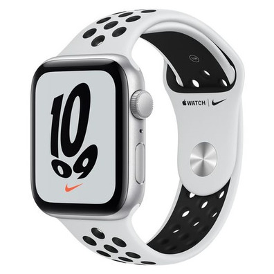 Apple Watch SE Nike GPS 44 mm Aluminium Box in Silver/Sports Correa Nike Black Platinum