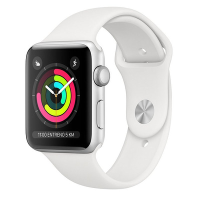 Apple Watch Series 3 38mm GPS Aluminium/Silver with white sports strap MTEY2QL/A
