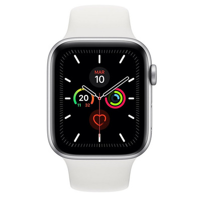 Apple Watch Series 5 40mm GPS Aluminium Silver with white strap Sport MWV62TY/A