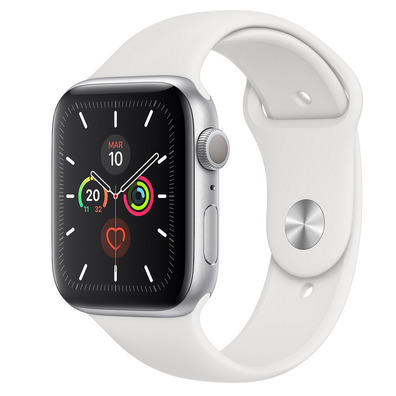 Apple Watch Series 5 40mm GPS Aluminium Silver with white strap Sport MWV62TY/A