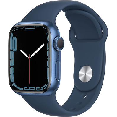 Apple Watch Series 7 GPS 41 mm Box Aluminum in Blue/Blue Sports Correa Abyss