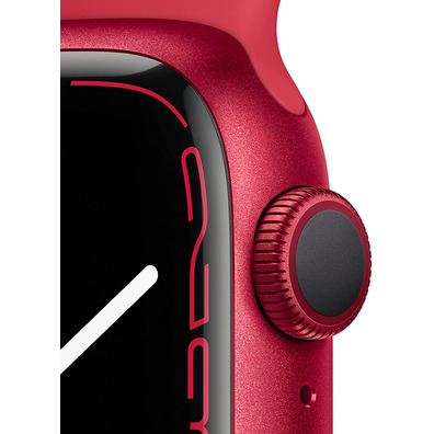 Apple Watch Series 7 GPS 41 mm Aluminium Box in Red/Red Sports Correa