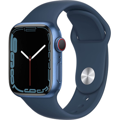 Apple Watch Series 7 GPS/Cellular 41 mm Aluminium Box in Blue/Blue Sports Correa Abyss