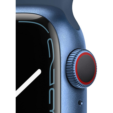 Apple Watch Series 7 GPS/Cellular 41 mm Aluminium Box in Blue/Blue Sports Correa Abyss