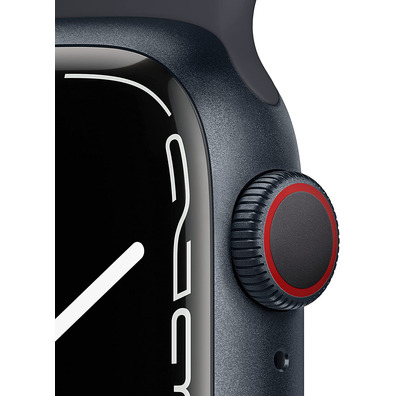 Apple Watch Series 7 GPS/Cellular 41 mm Aluminium Box in Black Midnight/Black sports strap