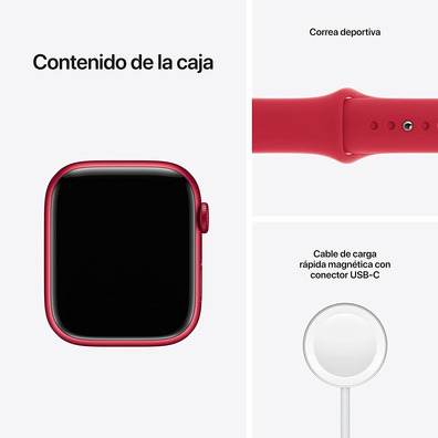 Apple Watch Series 7 GPS/Cellular 45 mm Red Aluminium/Red sports strap