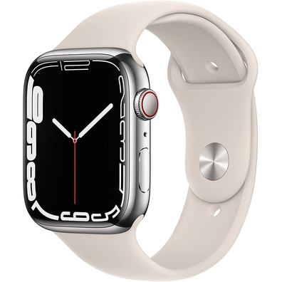 Apple Watch Series 7 GPS/Cellular 45 mm Steel Box Correa Sports White Star