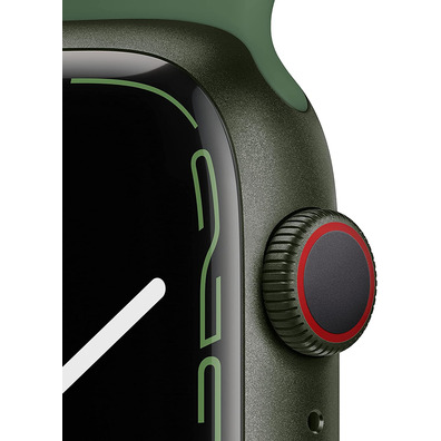Apple Watch Series 7 GPS/Cellular 45 mm Aluminium Box in Green/Green Sports Correa Trebol