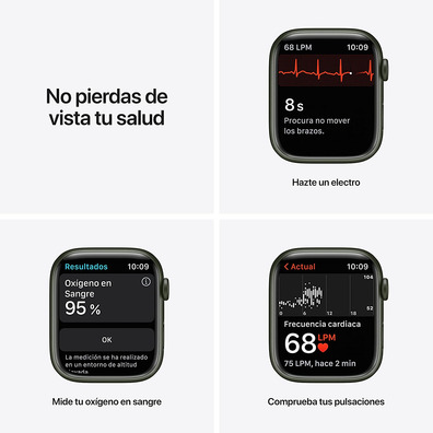 Apple Watch Series 7 GPS/Cellular 45 mm Aluminium Box in Green/Green Sports Correa Trebol