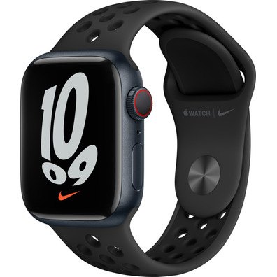 Apple Watch Series 7 Nike GPS/Cellular 41 mm Aluminum Box in Black Midnight/Correa Nike