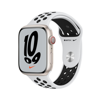 Apple Watch Series 7 Nike GPS/Cellular 41 mm Aluminum Box in Silver/Sports Correa Nike Platinum