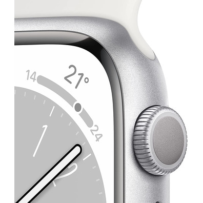 Apple Watch Series 8 GPS 45mm Silver/Correa Blanco