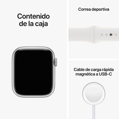 Apple Watch Series 8 GPS 45mm Silver/Correa Blanco