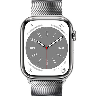 Apple Watch Series 8 GPS/Cellular 45mm Silver/Correa Milanese Loop Silver