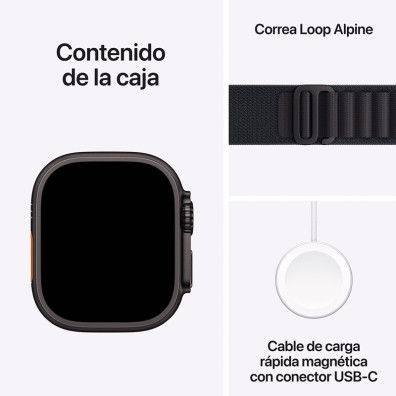 Apple Watch Ultra 3 GPS Cellular 49mm Titanium Alpine Strap Black Loop (L)