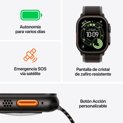Apple Watch Ultra 3 GPS Cellular 49mm Titanium Alpine Strap Black Loop (L)