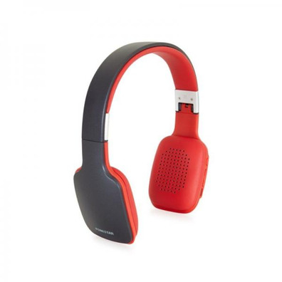 Bluetooth Headphones Diadema Fonestar Slim-R with Microphone Black-Red