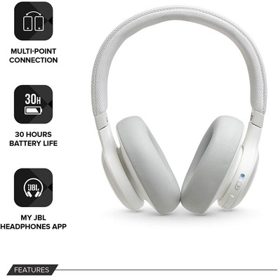 JBL Live 650BTNC White Bluetooth Headphones