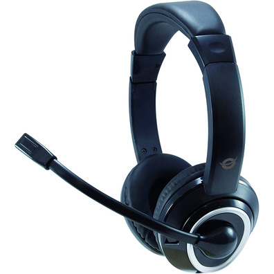 Headsets with Microphone Conceptronic Polona 01B Black