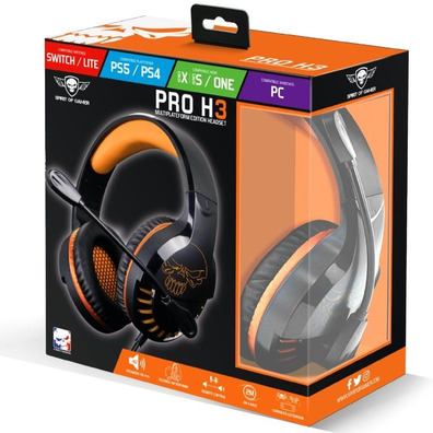 Gaming Headphones with Microphone Spirit of Gamer PRO-H3 MultiPlatform Edition Jack 3.5 Orange
