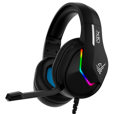 Gaming RGB Phoenix X-IO Black headphones with jack cable and adapter