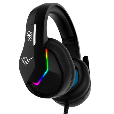 Gaming RGB Phoenix X-IO Black headphones with jack cable and adapter
