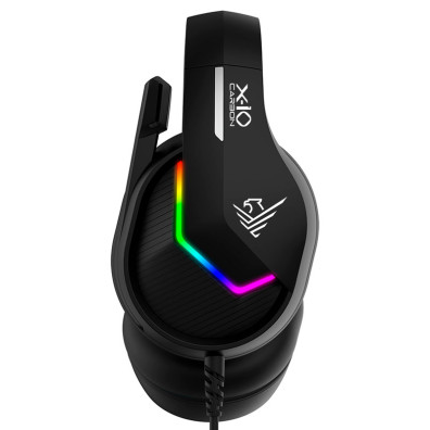 Gaming RGB Phoenix X-IO Black headphones with jack cable and adapter