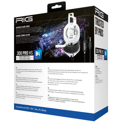 Gaming RIG 300 Pro HS White Headphones (PS5/PS4/Xbox/PC)