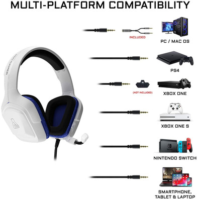 Gaming Headphones The G-Lab Cobalt White Multiplatform