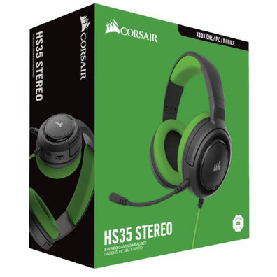 Headphones HS35 Stereo Black Green Corsair