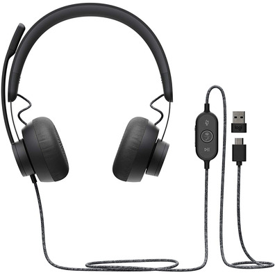 Micro Logitech Zone Wired Black Headphones