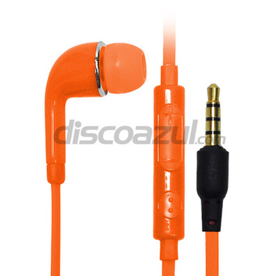 Earphones with microphone for Samsung Galaxy S4 Orange