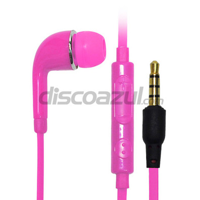 Earphones with microphone for Samsung Galaxy S4 Pink