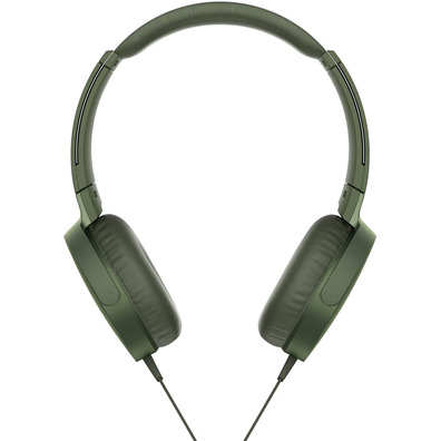 Sony MDR-XB550AP Extra Bass Headphones with Green Microphone