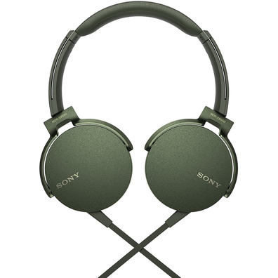 Sony MDR-XB550AP Extra Bass Headphones with Green Microphone