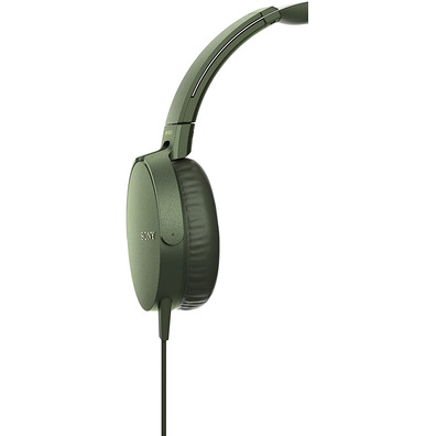 Sony MDR-XB550AP Extra Bass Headphones with Green Microphone
