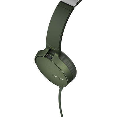 Sony MDR-XB550AP Extra Bass Headphones with Green Microphone