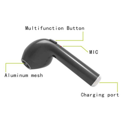 Stereo Headphones Bluetooth + Microphone HBQ i7 Black