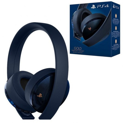 HEADPHONES WIRELESS SONY PS4 GOLD/BLUE NAVY