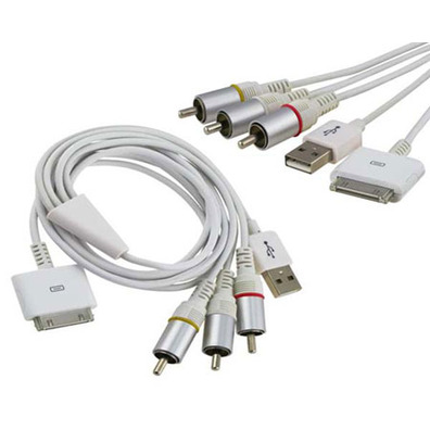AV Cable + USB for iPhone/iPod