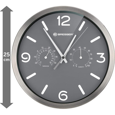 Bresser DFC Clock Thermohigrometer Mytime Gray