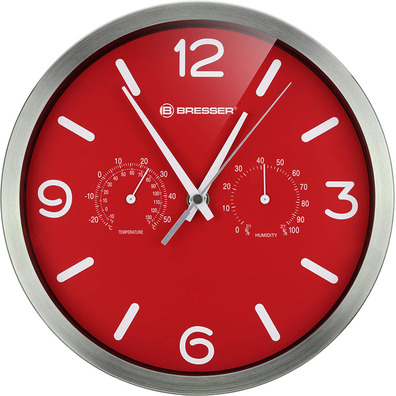 Bresser DFC Clock Thermohigrometer Mytime Red