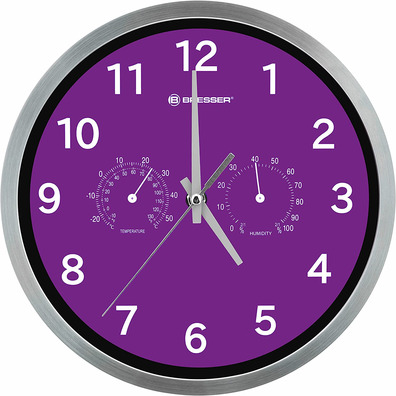 Bresser Mytime Clock Wall Termo-/Higro 25cm Violet