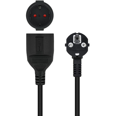 Black 2m Nanocable Elongated Power Cord