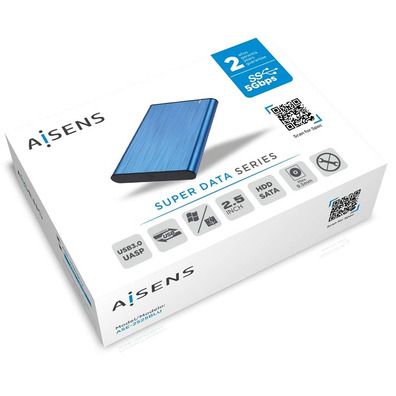 External Box 2.5 '' USB 3.1 SATA Aisens Aluminium Blue ASE-2525BLU