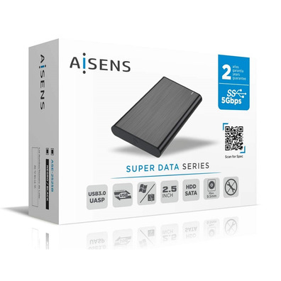 External Box 2.5 '' USB 3.1 SATA Aisens Aluminium Black