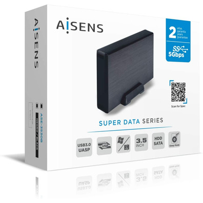 External Box 3.5 '' USB 3.1 AISENS Black Aluminium