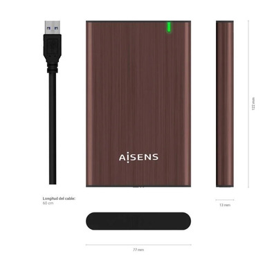 External Box for Hard Disk 2.5 '' Aisens ASE-2525BWN USB 3.0 Brown