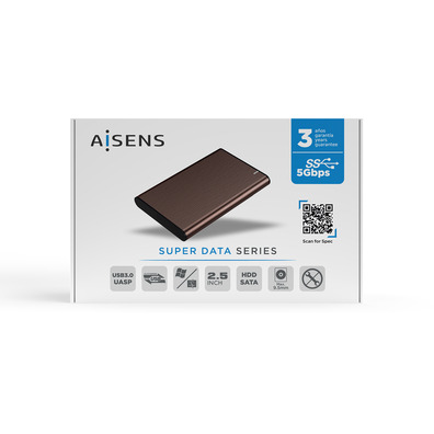 External Box for Hard Disk 2.5 '' Aisens ASE-2525BWN USB 3.0 Brown