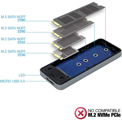 SSD M2 NGFF TooQ TQE-2281 USB-C External Box